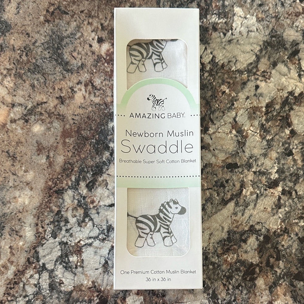 Amazing Baby Zebra Muslin Swaddle Blanket